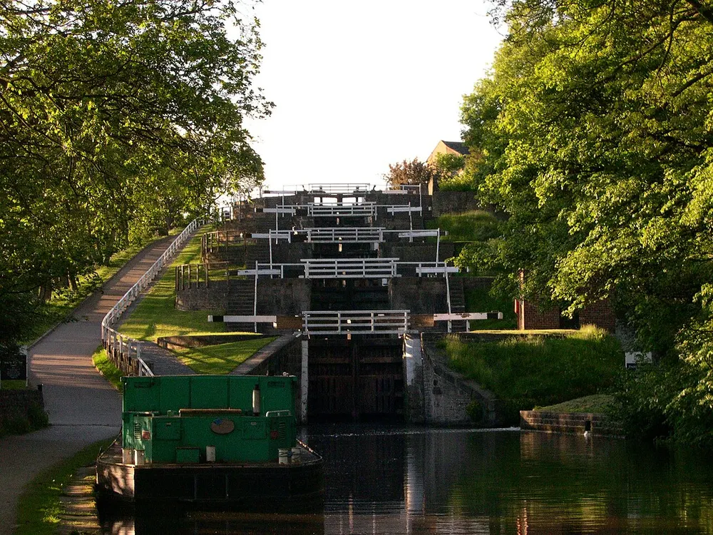 Bingley Five Rise Locks, the local landmark of BD16