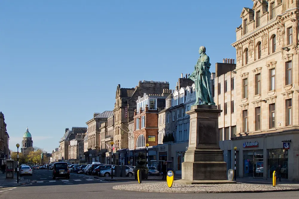 George Street, Edinburgh, the local landmark of EH2