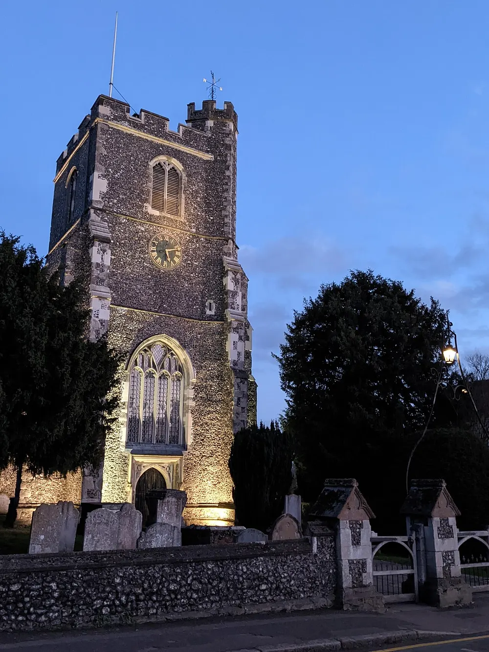 St Augustine's Church, Broxbourne, the local landmark of EN10