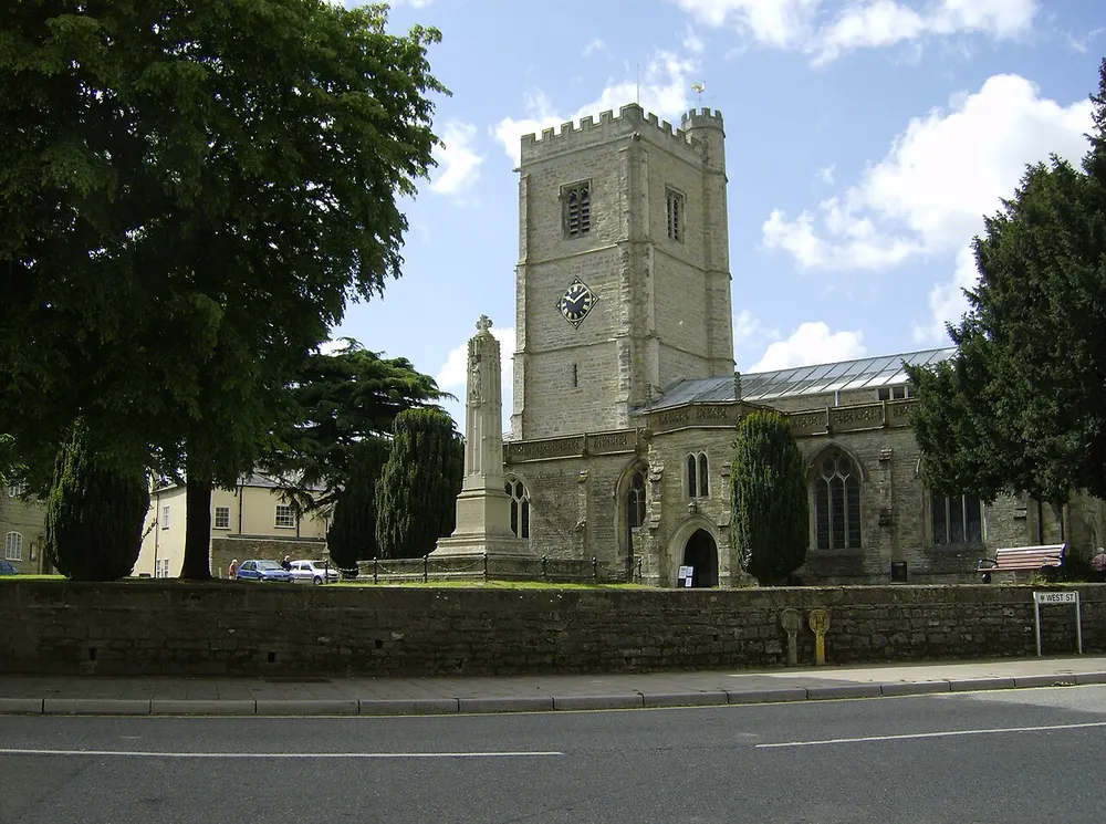 St Mary's Church, Axminster, the local landmark of EX13