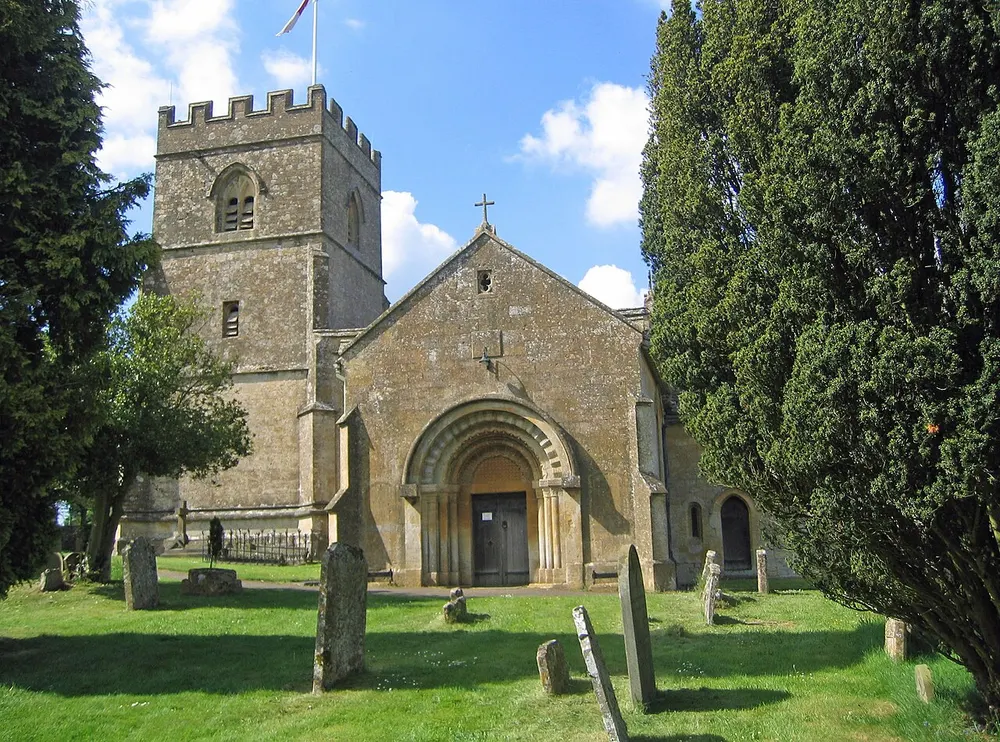 St Michael's and All Angels Church, Guiting Power, the local landmark of GL54