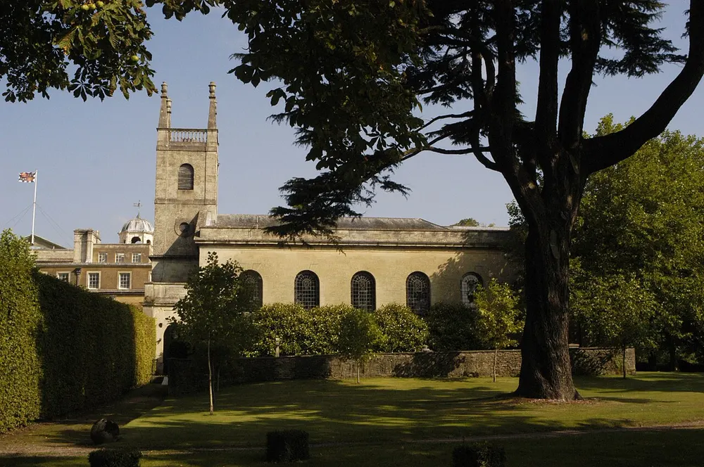 St Michael and All Angels Church, Badminton, the local landmark of GL9