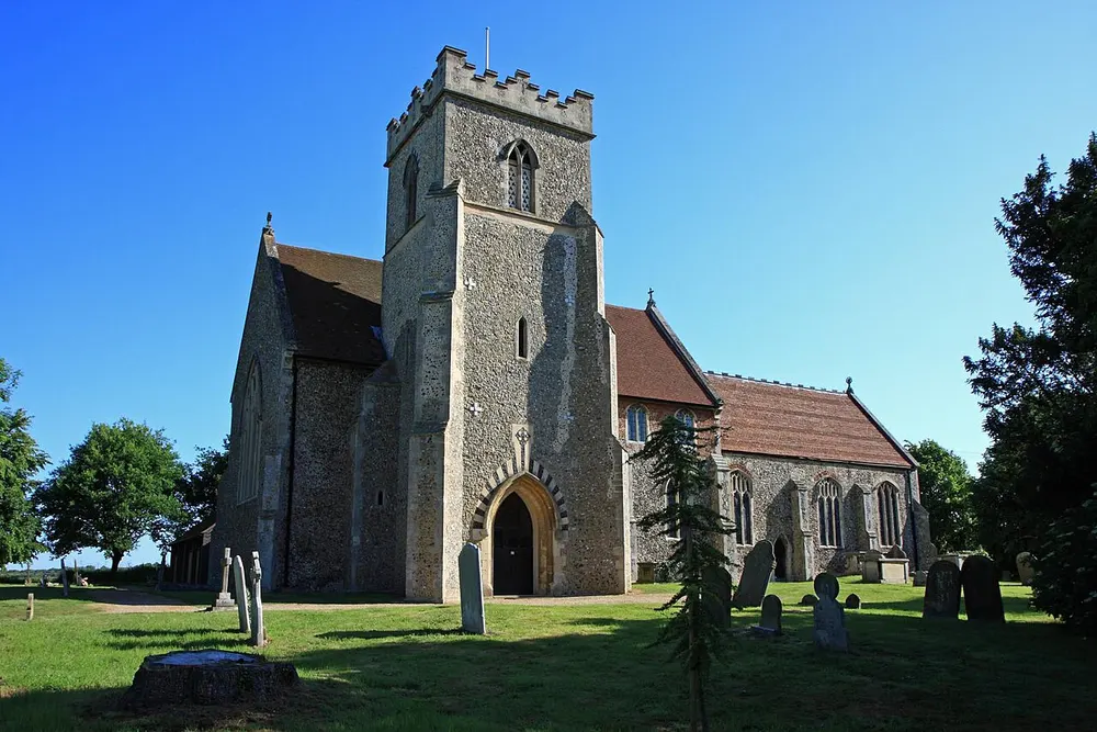 St Mary and St Peter's Church, Barham, the local landmark of IP6