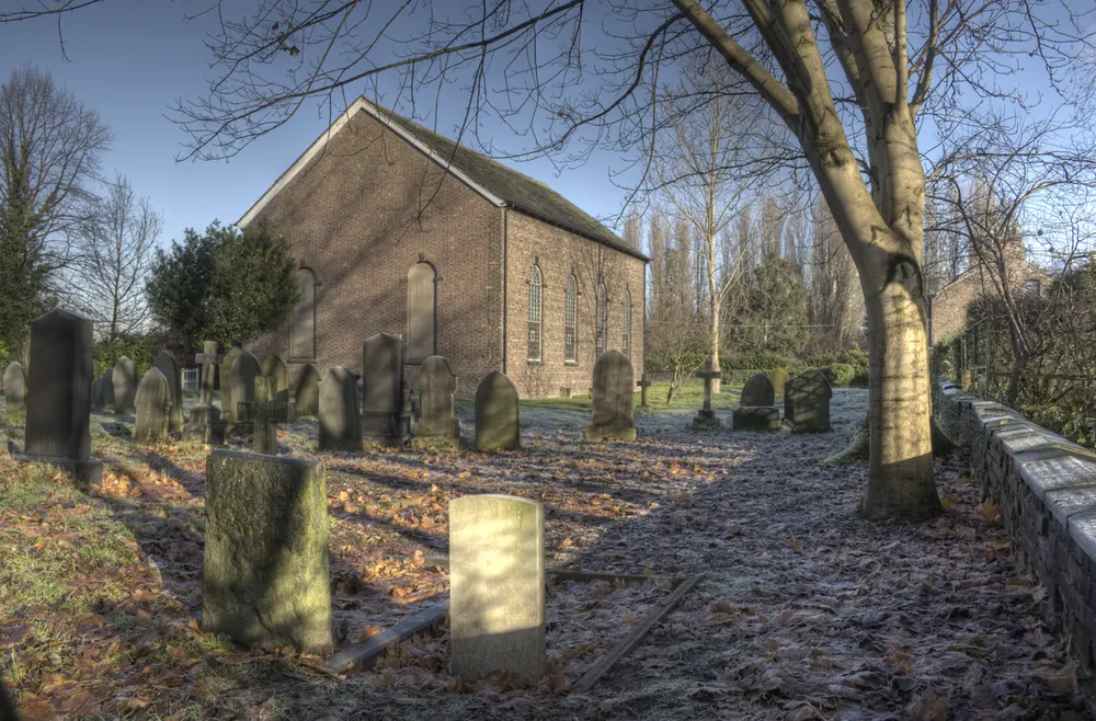 St George's Church, Carrington, the local landmark of M31