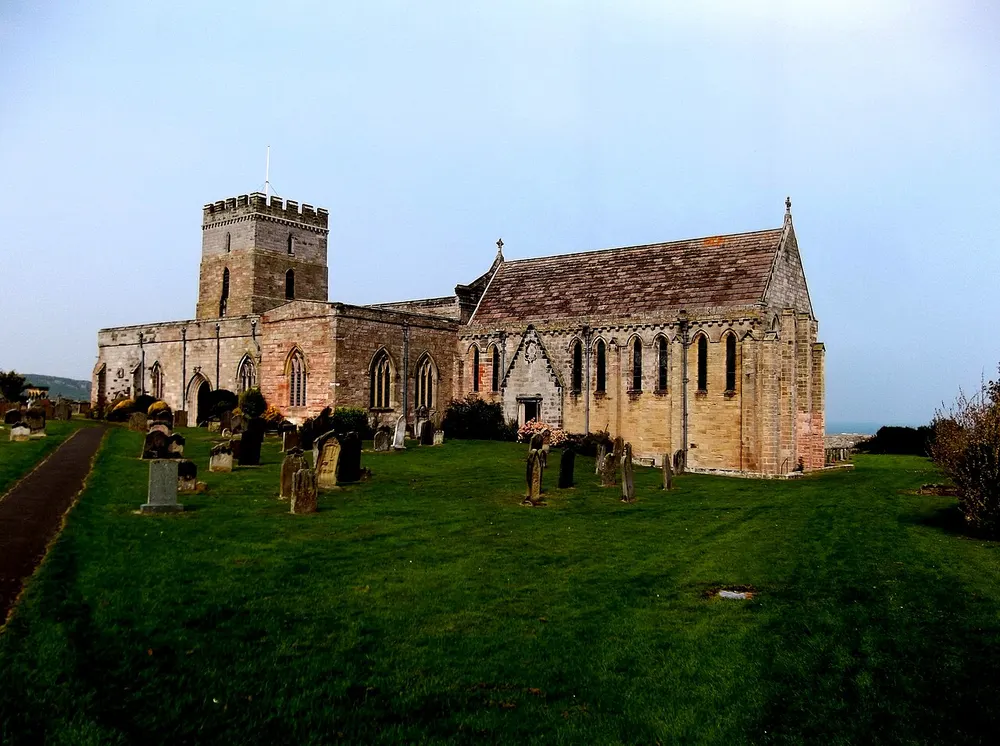 St Aidan's Church, Bamburgh, the local landmark of NE69